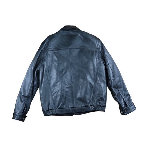 Marc New York Black Leather Winter Jacket Men's M - Picture 6 of 7